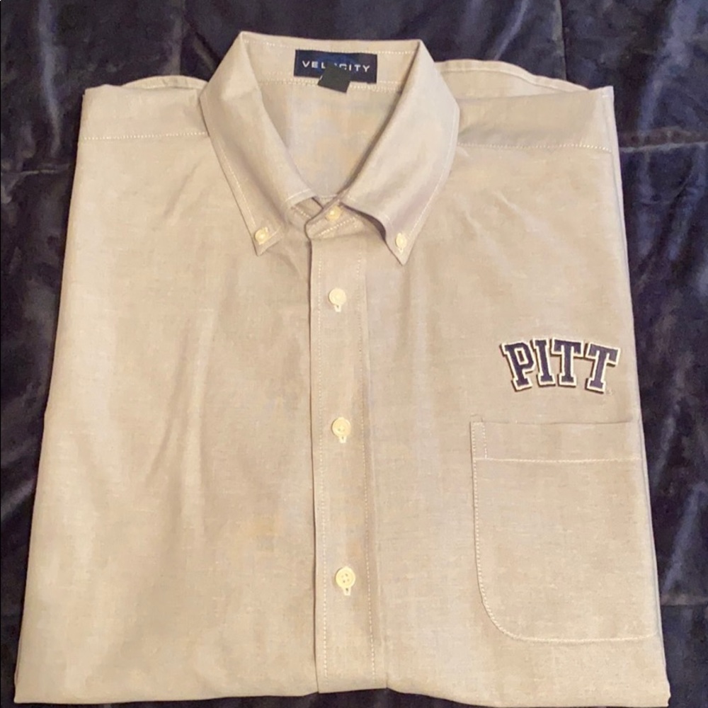 Men’s ‘Pitt’ long sleeve gray button down shirt